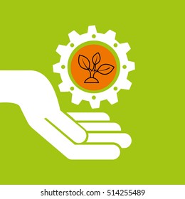 symbol environment gear plant vector illustration eps 10