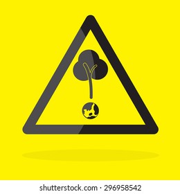 Symbol of environmental protection.Warning environment Vector illustration sign.