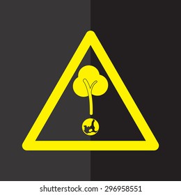 Symbol of environmental protection.Warning environment Vector illustration sign.