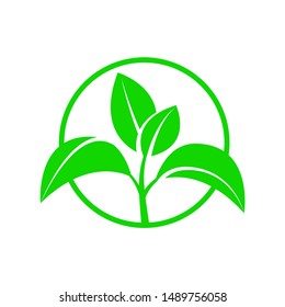 Symbol of an environmentally friendly or rapidly degradable product that does not harm the environment. Vector illustration