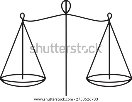 Symbol of equality and equilibrium concept and logo firm in simple linear style. one line Art icon drawing
