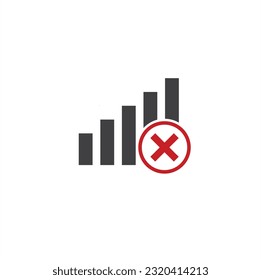 symbol of error connection, no signal icon, vector art.