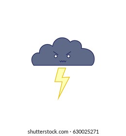 Symbol of evil storm cloud for web design