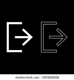 Symbol exit icon set white color outline