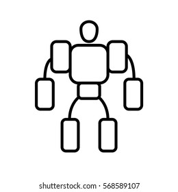 Symbol of Exoskeleton Thin line Icon of Future Technology. Stroke Pictogram Graphic for Web Design. Quality Outline Concept. Premium Mono Linear Beautiful Plain Laconic Logo. Vector Symbol