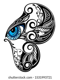 Symbol Eye with butterfly element