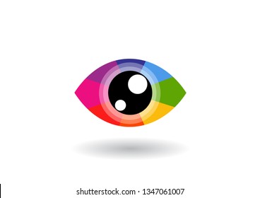 symbol eye logo flat colorful vector