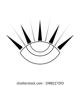 Symbol of eye. Magic eye. . White background. Vector illustration.