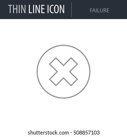 Symbol of Failure Thin line Icon of Business. Stroke Pictogram Graphic for Web Design. Quality Outline Vector Symbol Concept. Premium Mono Linear Beautiful Plain Laconic Logo