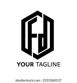 Symbol FD letter logo on white background, can be used for art companies, sports, etc