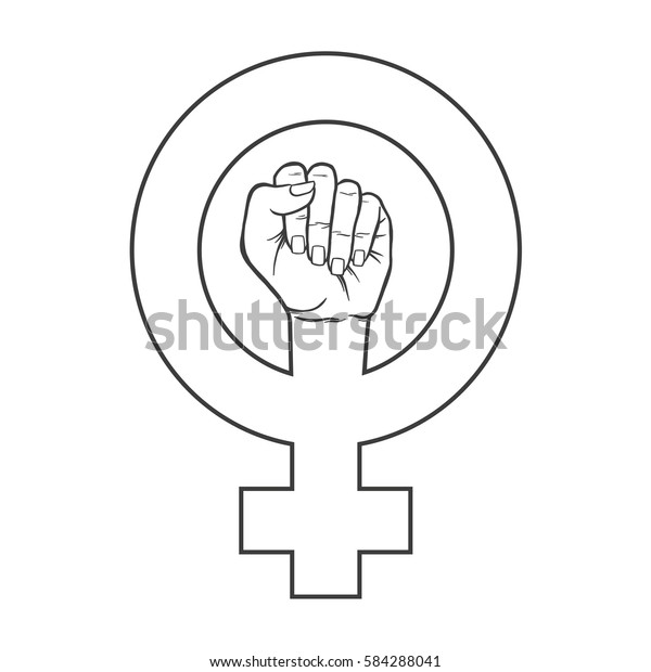 Symbol Feminist Movement Woman Hand Her Stock Vector Royalty Free