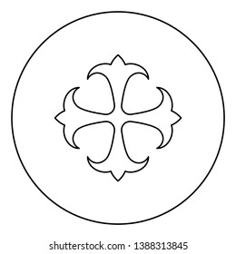 Symbol field lily kreen strong Cross monogram dokonstantinovsky Symbol of the Apostle anchor Hope sign Religious cross icon in circle round outline black