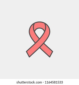 Symbol of the fight against aids. Aids flat vector icon. Red ribbon flat vector icon