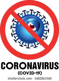 Symbol of the fight against coronovirus. Medical stop virus sign. Coronovirus emblem flat vector illustration. Coronovirus infection in China.