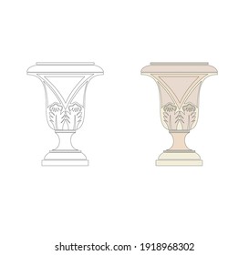 
symbol fine arts ancient Roman cup decorated in classic and historical gothic style produced in Italy