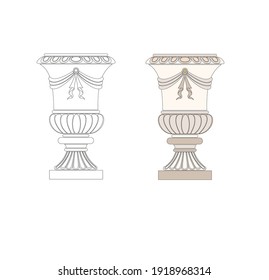 
symbol fine arts ancient Roman cup decorated in classic and historical gothic style produced in Italy