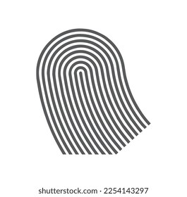 Patrón de huella dactilar de símbolo aislado en fondo blanco. identificación biométrica de huellas digitales y aprobación. concepto del futuro de la seguridad y la contraseña