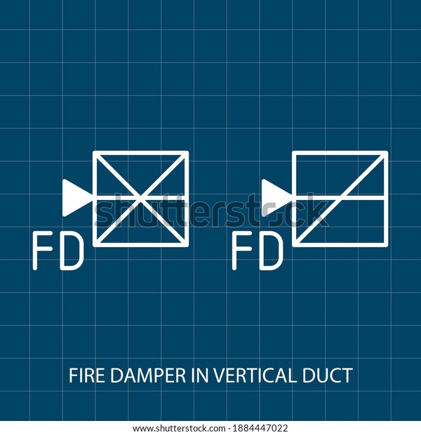 Symbol Fire Damper Vertical Duct Vector Stock Vector (Royalty Free
