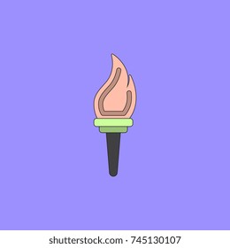 Symbol fire hot, flame power, flaming and heat, vector illustration.