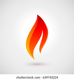 Symbol of Fire Icon in Trendy Flat Style. Logo Design Template