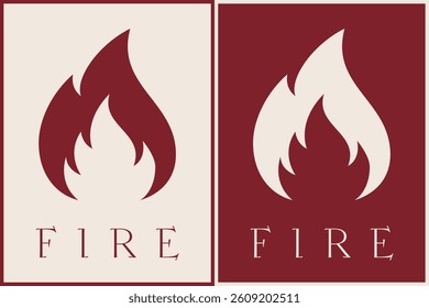 Symbol of Fire. Sign and Label Campfire. Flame Icon – Vector Symbol
