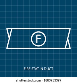 Symbol of Fire Stat in Duct Vector illustration Symbol of Mechanical System
