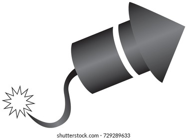 The symbol of firecrackers with a burning cord