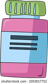 The symbol of first aid in the form of a jar of medicine, pills. Medical bottle icon.