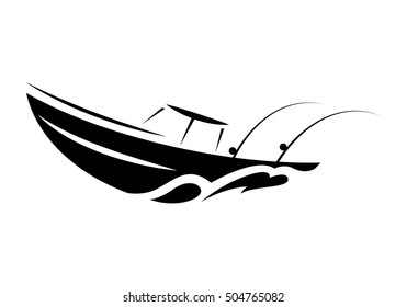 symbol fishing boat, vector