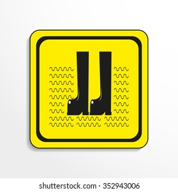 Symbol. Flooded areas. Vector icon.