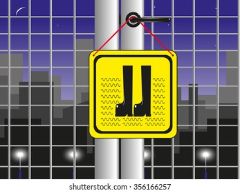 Symbol. Flooded areas. Vector icon.