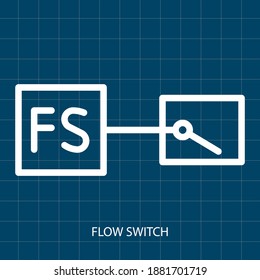Symbol of Flow Switch Vector illustration symbol of Electrical System Control