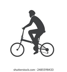 symbol of folding bike, folding bicycle, vector art.