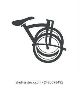 symbol of folding bike, folding bicycle, vector art.