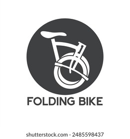 symbol of folding bike, folding bicycle, vector art.