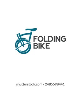 symbol of folding bike, folding bicycle, vector art.