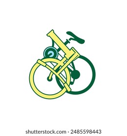 symbol of folding bike, folding bicycle, vector art.