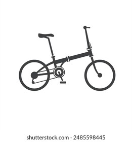 symbol of folding bike, folding bicycle, vector art.