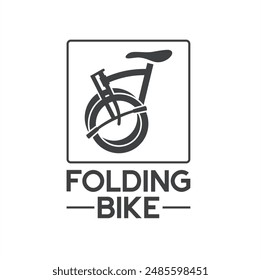 symbol of folding bike, folding bicycle, vector art.