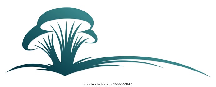 The symbol of forest stylized mushrooms.