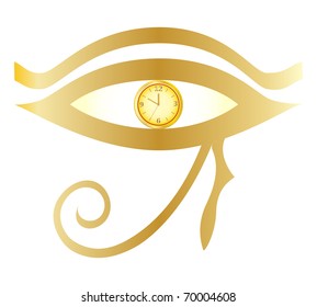 Symbol in the form of Egyptian hieroglyphics from the pupil of stylized hours