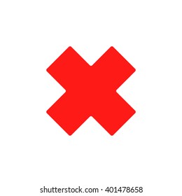 Symbol in the form of a red letter H. Red plaster. Cancellation or termination of the button. 