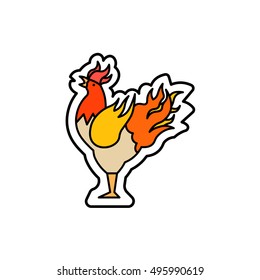 The symbol of the forthcoming New year - rooster vector icon. Christmas and New Year celebration topic.