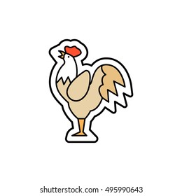 The symbol of the forthcoming New year - rooster vector icon. Christmas and New Year celebration topic.