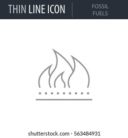 Symbol of Fossil Fuels Thin line Icon of Heavy And Power Industry. Stroke Pictogram Graphic for Web Design. Quality Outline Vector Symbol Concept. Premium Mono Linear Beautiful Plain Laconic Logo
