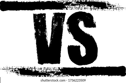 The “vs” symbol in the frame. displayed in vector graphics. painted by brush