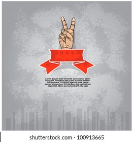 symbol of freedom. hand gesture