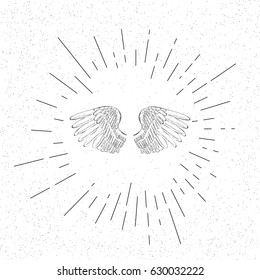 Symbol of Freedom - Wings of Freedom Icon Concept -  Vector Illustration  