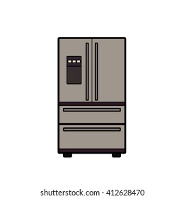 Symbol of fridge. color line art. Vector illustration