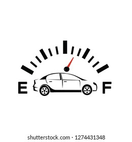 Symbol of fuel car with car speeds